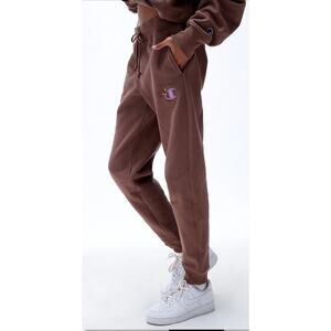 Champion x KNC Beauty Brown Reverse Weave Sweatpants Cherry Embroidered Size M
